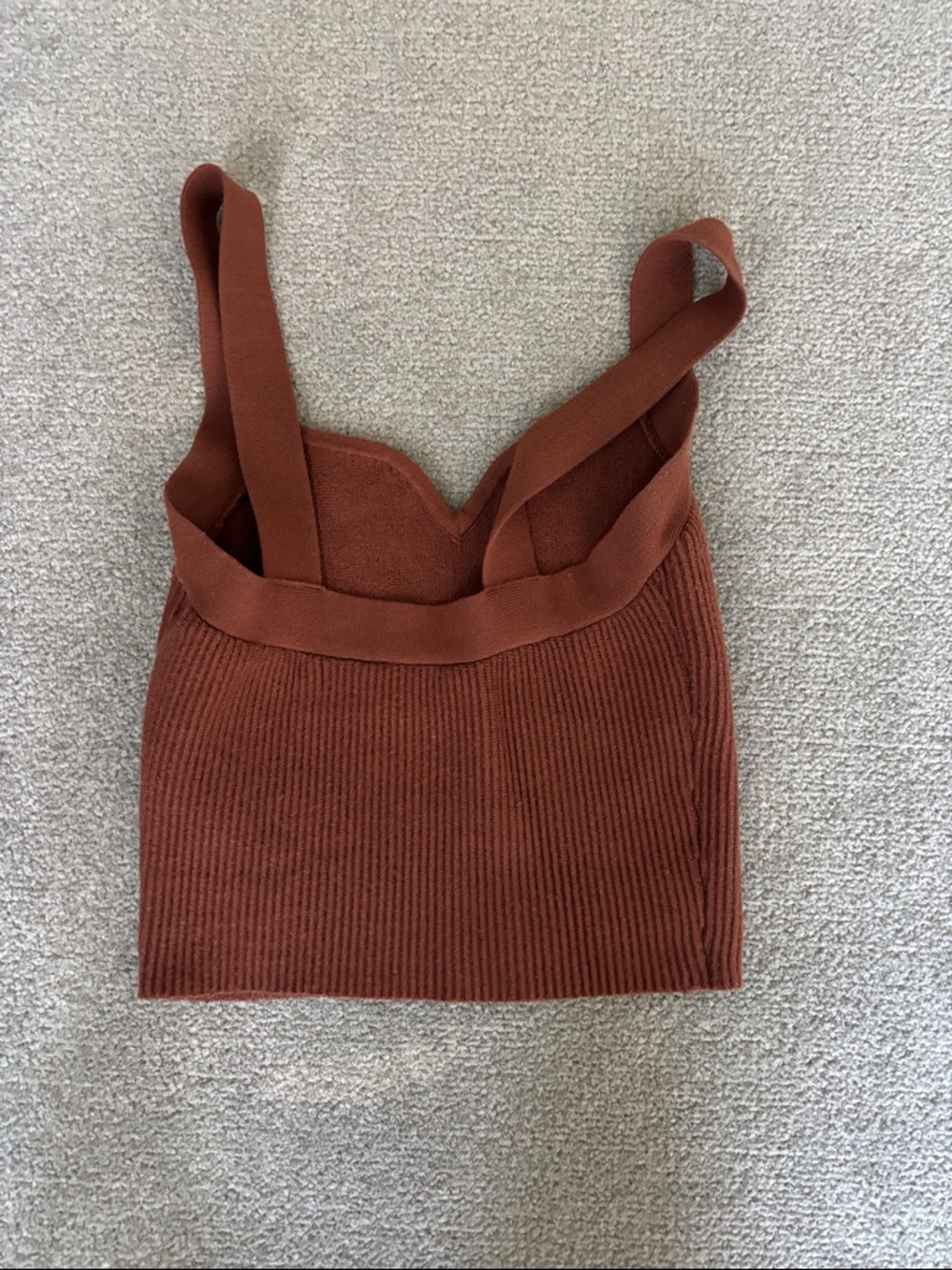A&F Ribbed Cropped Tank Top - Brown - Picture 4 of 4